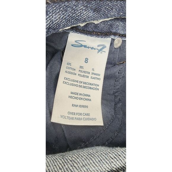 Seven7 Mid Rise Jean Shorts Women's Size 8 Medium Wash Denim - Picture 5 of 6